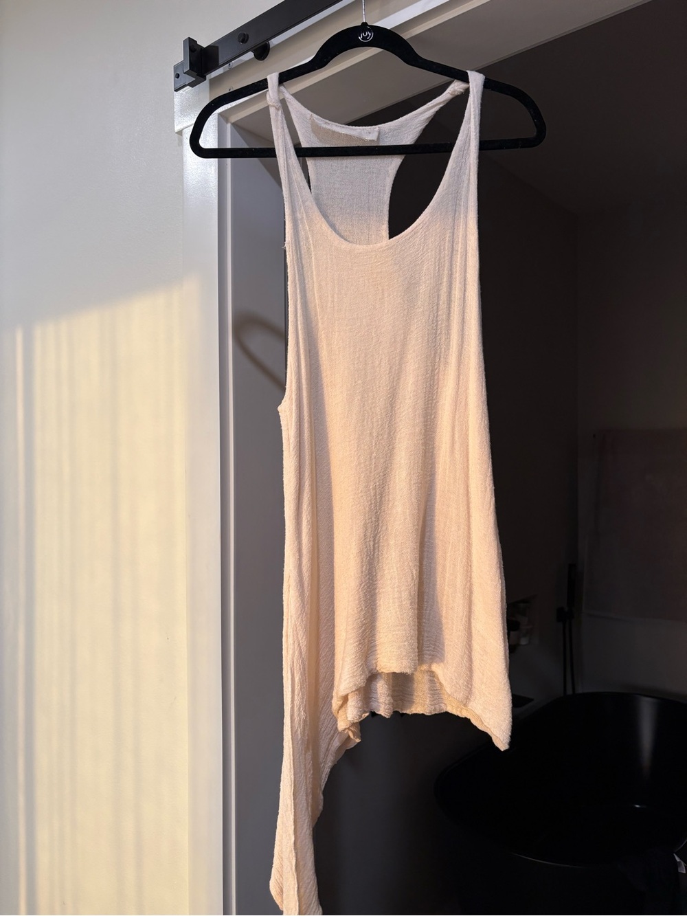 Jen's Pirate Booty Asymmetric Cream Tank Top